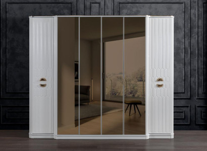 Schlafzimmer Möbel Holz Schrank Kleiderschrank Stil Modern Weiß Neu